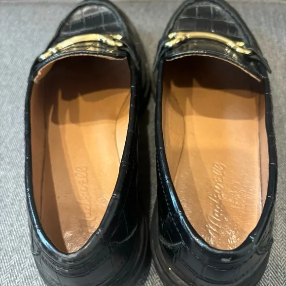 Madewell Black Loafers with Gold Buckle - Picture 8 of 12